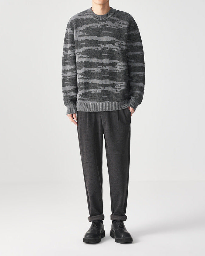 Den far-infrarøde jacquard-strikkede sweater