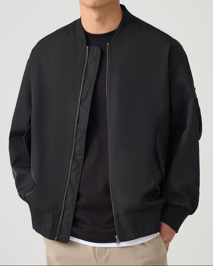 Momeike AeroFlex Loose Fit Baseball Collar Pilot Jacket