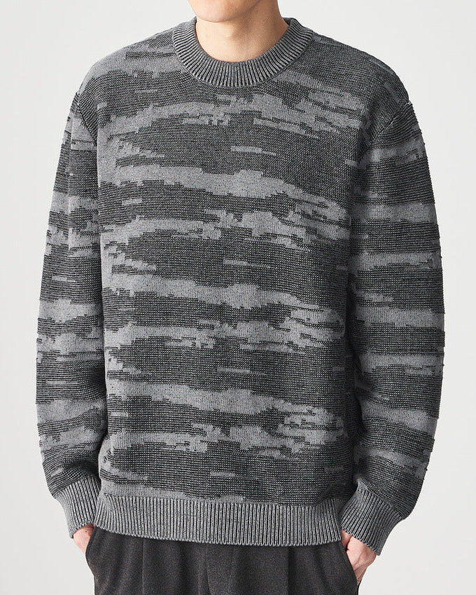 Den far-infrarøde jacquard-strikkede sweater