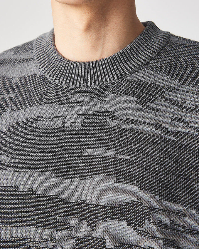 Den far-infrarøde jacquard-strikkede sweater