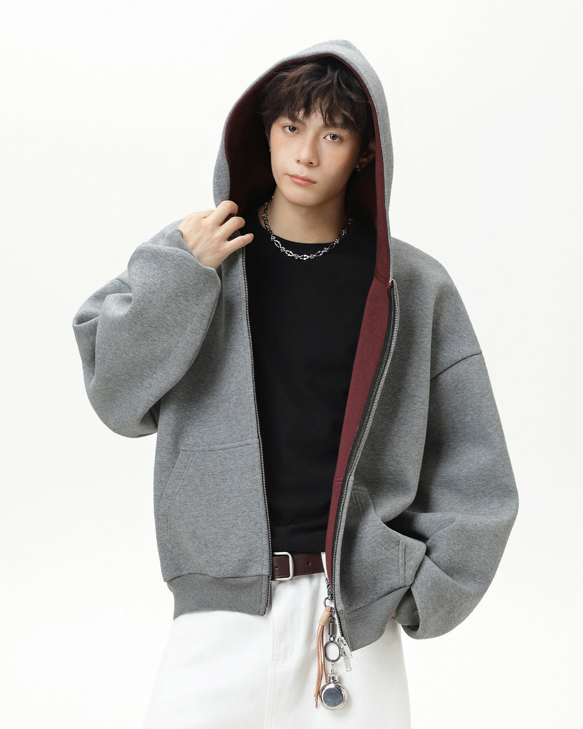 The Dualcore Contrast Zip Hooded Cardigan