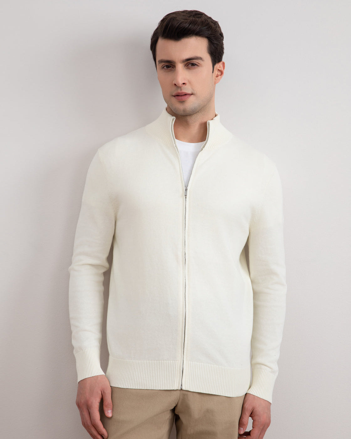 Off-White klassisk cardigan med lynlås