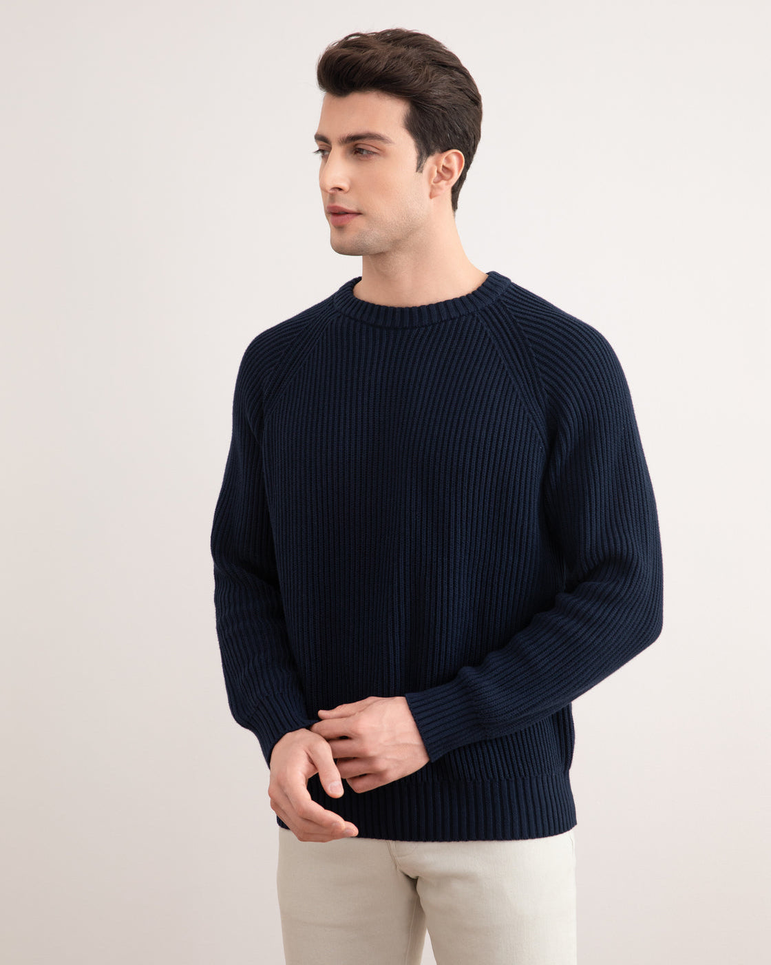 Navy Engelsk Rib Crewneck