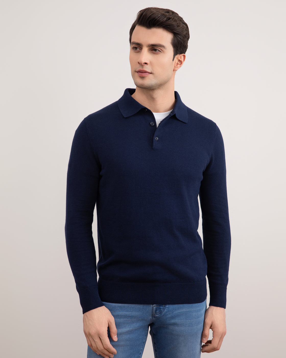 Navy klassisk poloshirt
