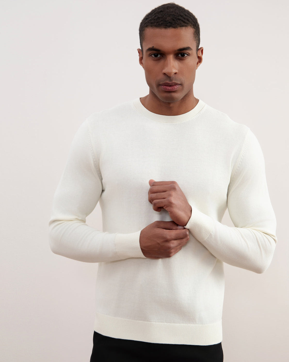 Off-White sweater med rund hals
