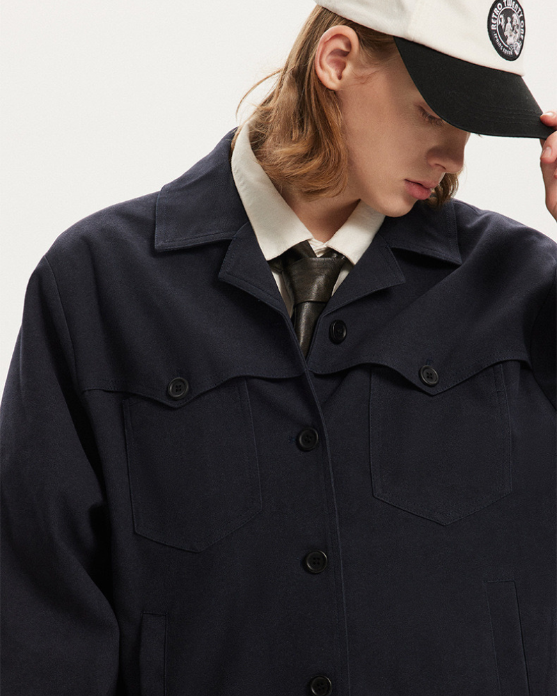 Struktureret overshirt i uldblanding