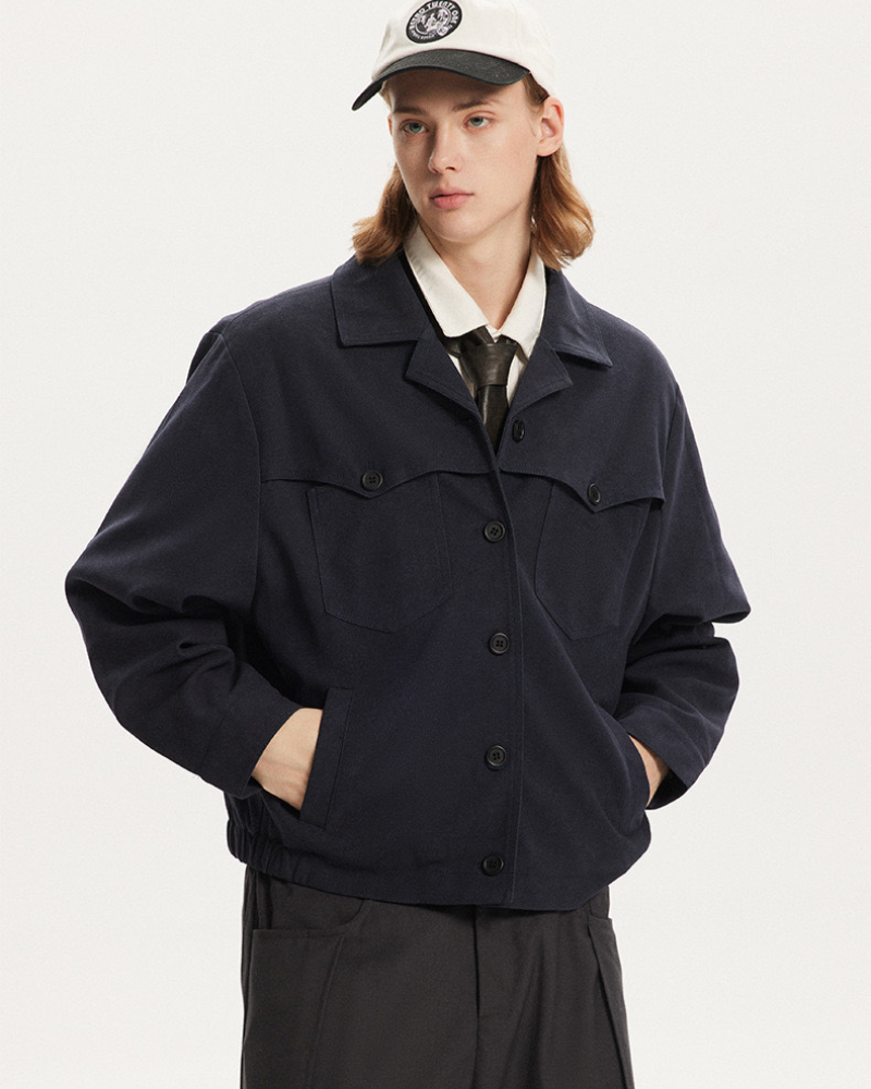 Struktureret overshirt i uldblanding