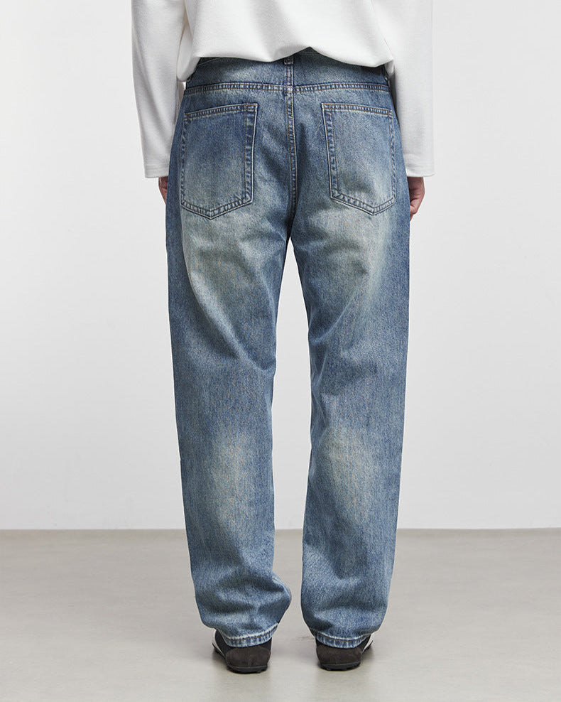 Street Silhouette Wide-Leg Washed Jeans