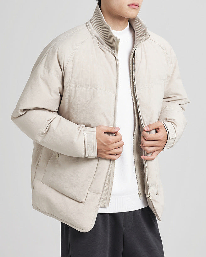 Die Daunenjacke mit doppeltem Patchwork