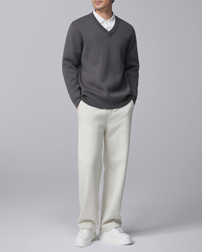 The Mo Maike Entspannter Pullover mit V-Ausschnitt