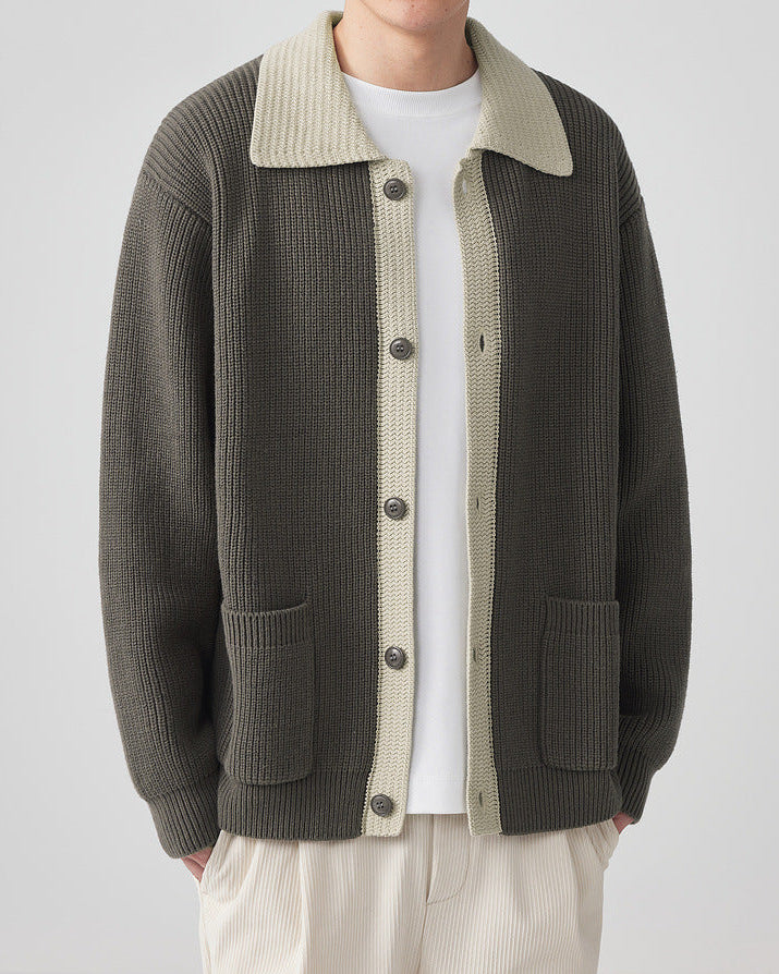 Die Mo Maike Strickjacke mit zweifarbigem Revers