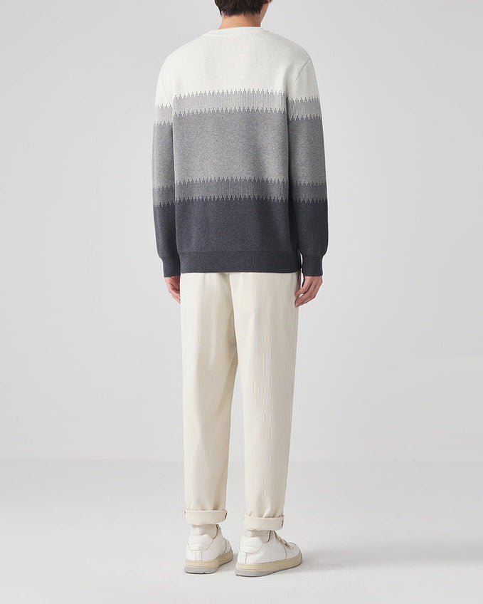 Color-Block Pullover mit Rundhalsausschnitt