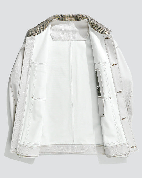 Die Momeike Color-Block Patchwork Revers Jacke