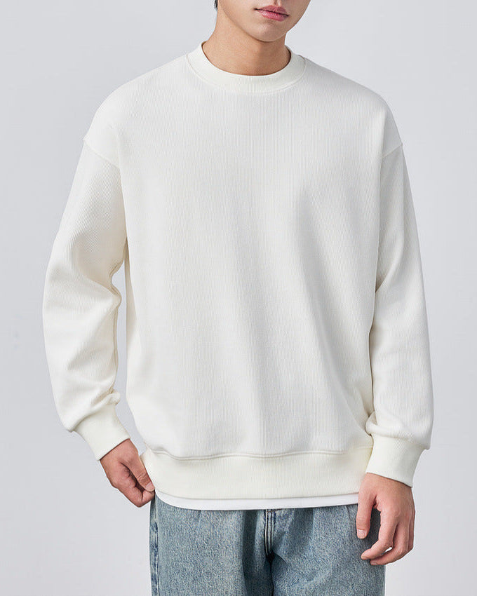 Der Momeike Doppellagen-Waffelstrickpullover