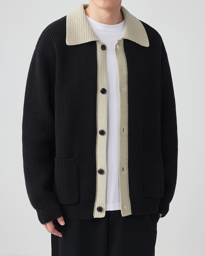 Die Mo Maike Strickjacke mit zweifarbigem Revers