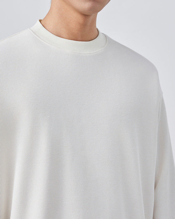 Der Momeike Doppellagen-Waffelstrickpullover