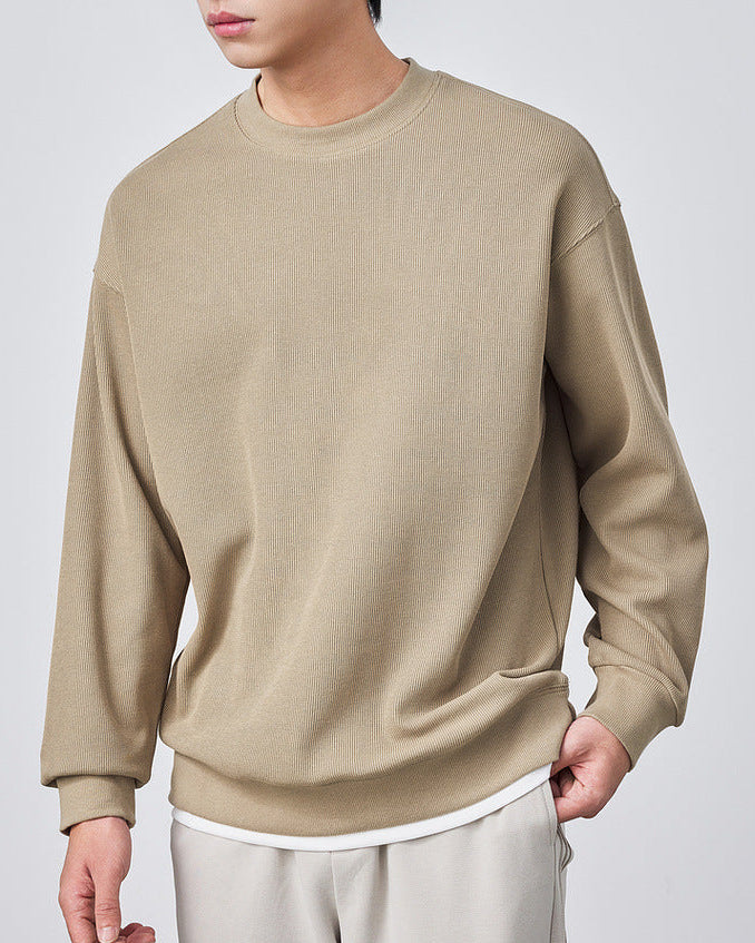 Der Momeike Doppellagen-Waffelstrickpullover