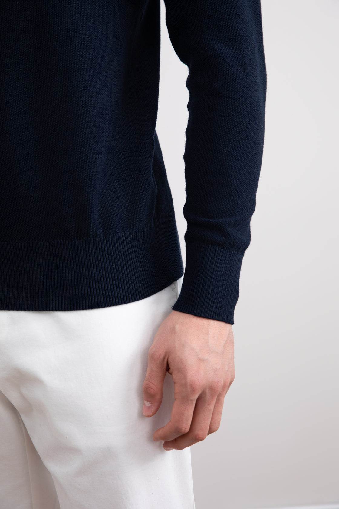 Marineblauer 18mil Pullover mit Rundhalsausschnitt