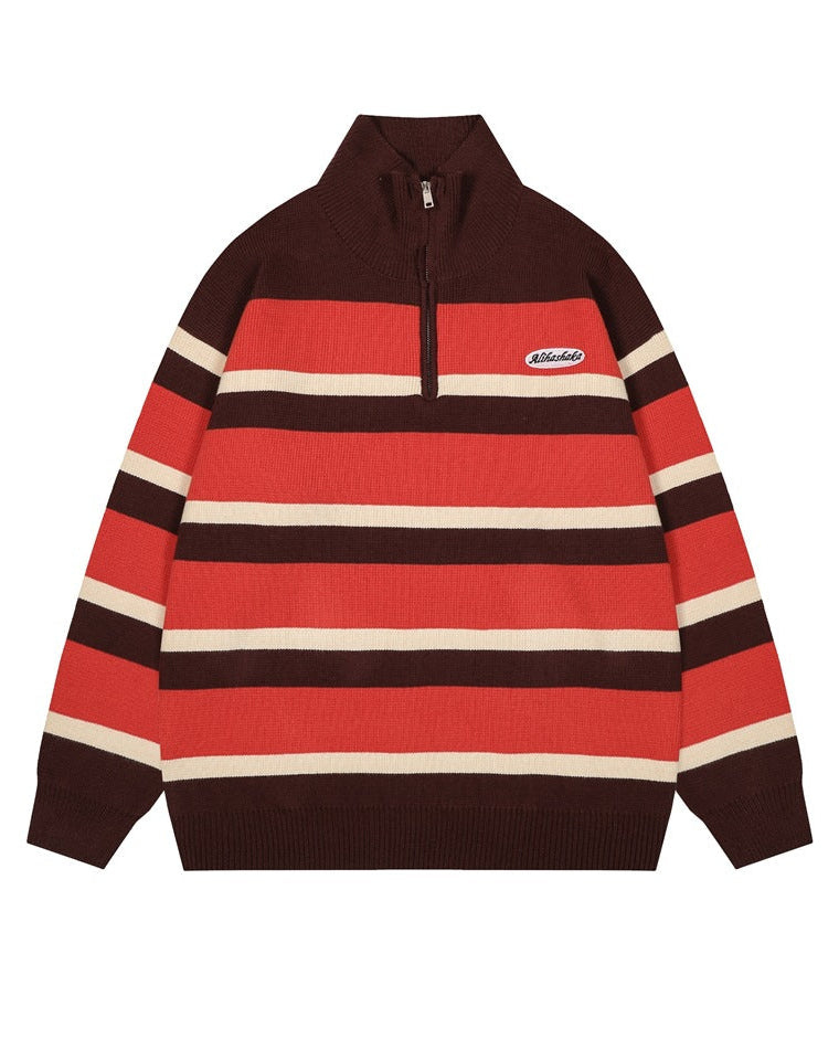 The Stratford Zip Stripe Sweater