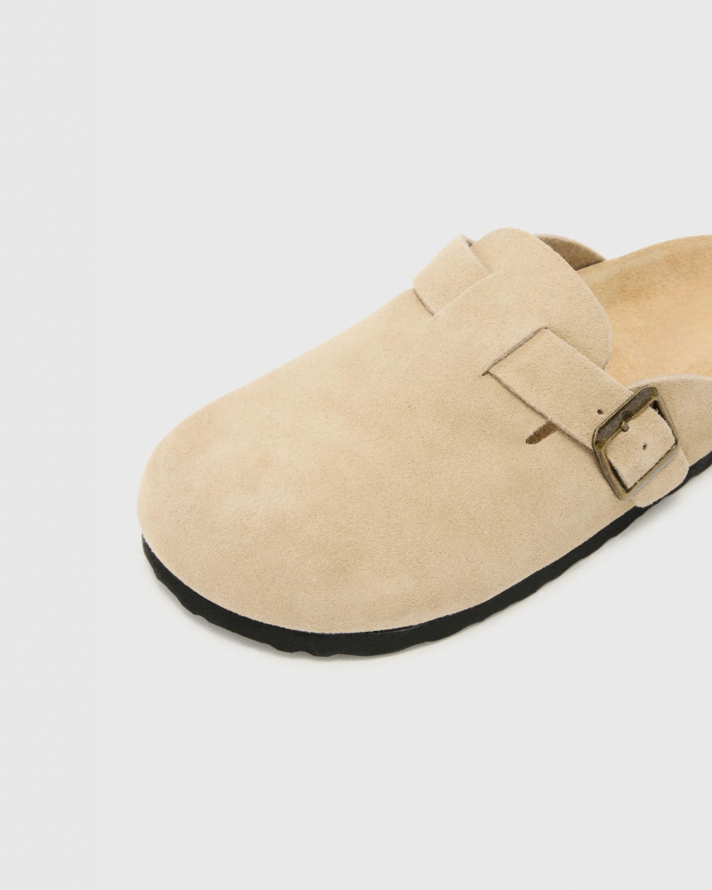 Schnalle Wildleder Clogs Sandalen