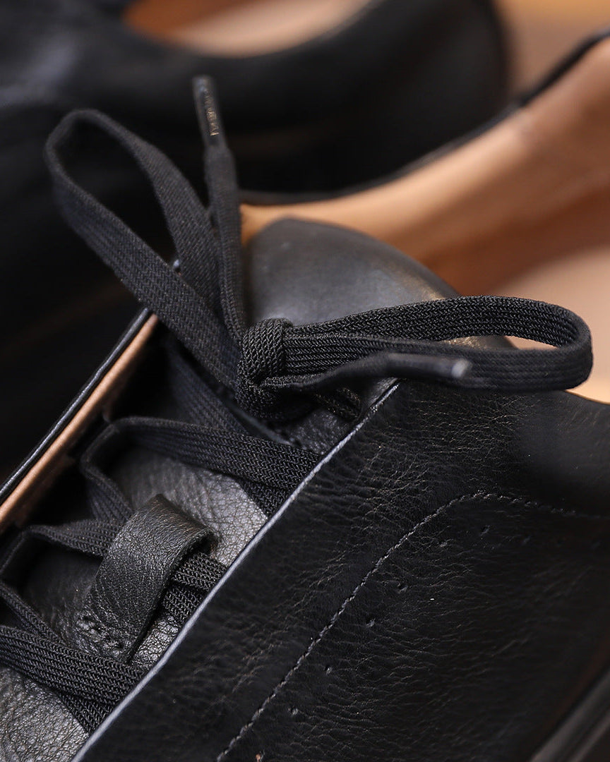 The Softey® Low Sneakers aus Leder - Schwarz
