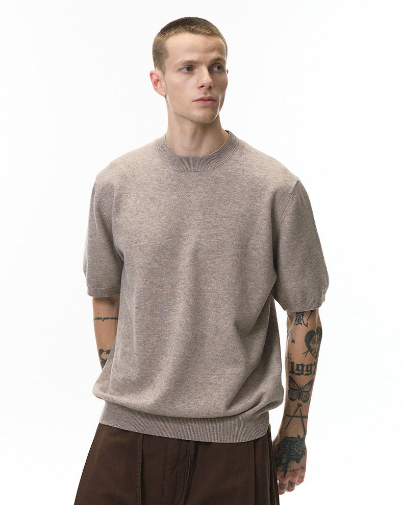 Kuscheliges Kurzarm-Strick-T-Shirt