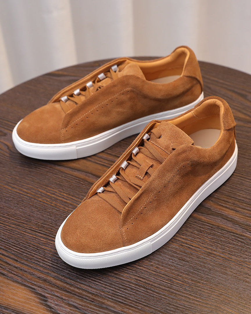 Die Softey® Wildleder-Low-Sneakers - Mandarine
