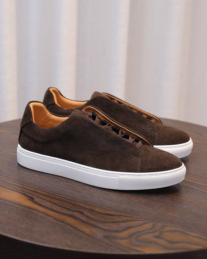 Die Softey® Wildleder-Low Sneakers - braun