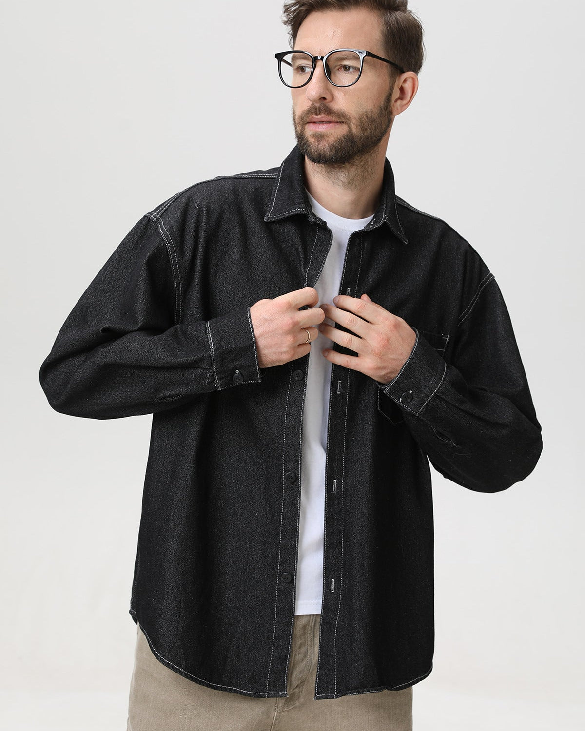 American Vintage Denim Langarm-Overshirt