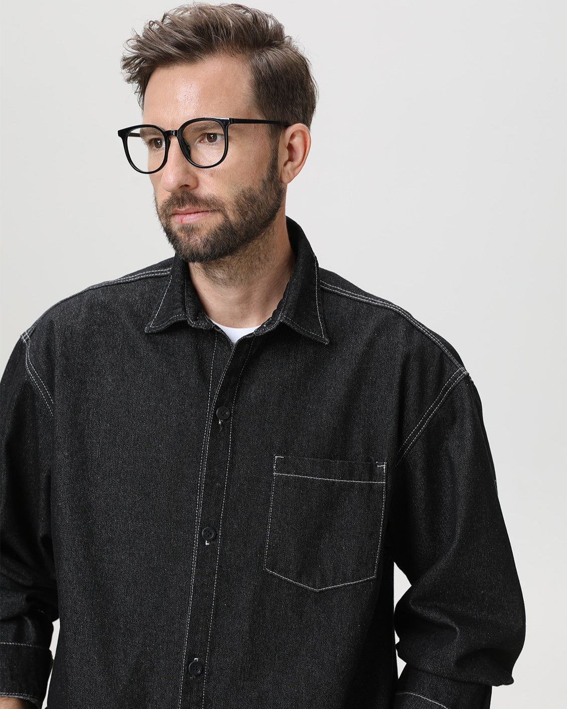 American Vintage Denim Langarm-Overshirt