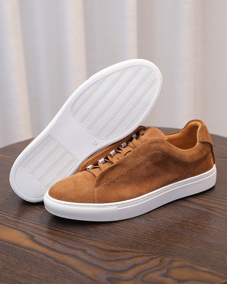 Die Softey® Wildleder-Low-Sneakers - Mandarine