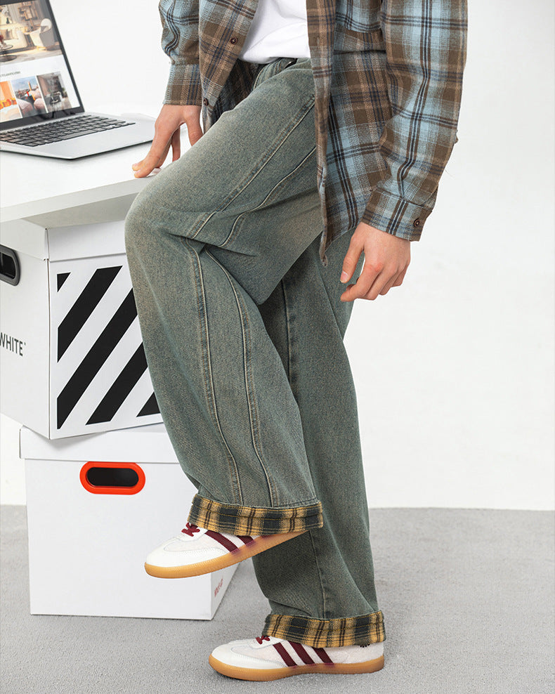 Vaqueros lavados Plaidline