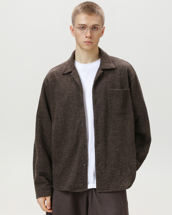 Sobrecamisa abotonada con textura
