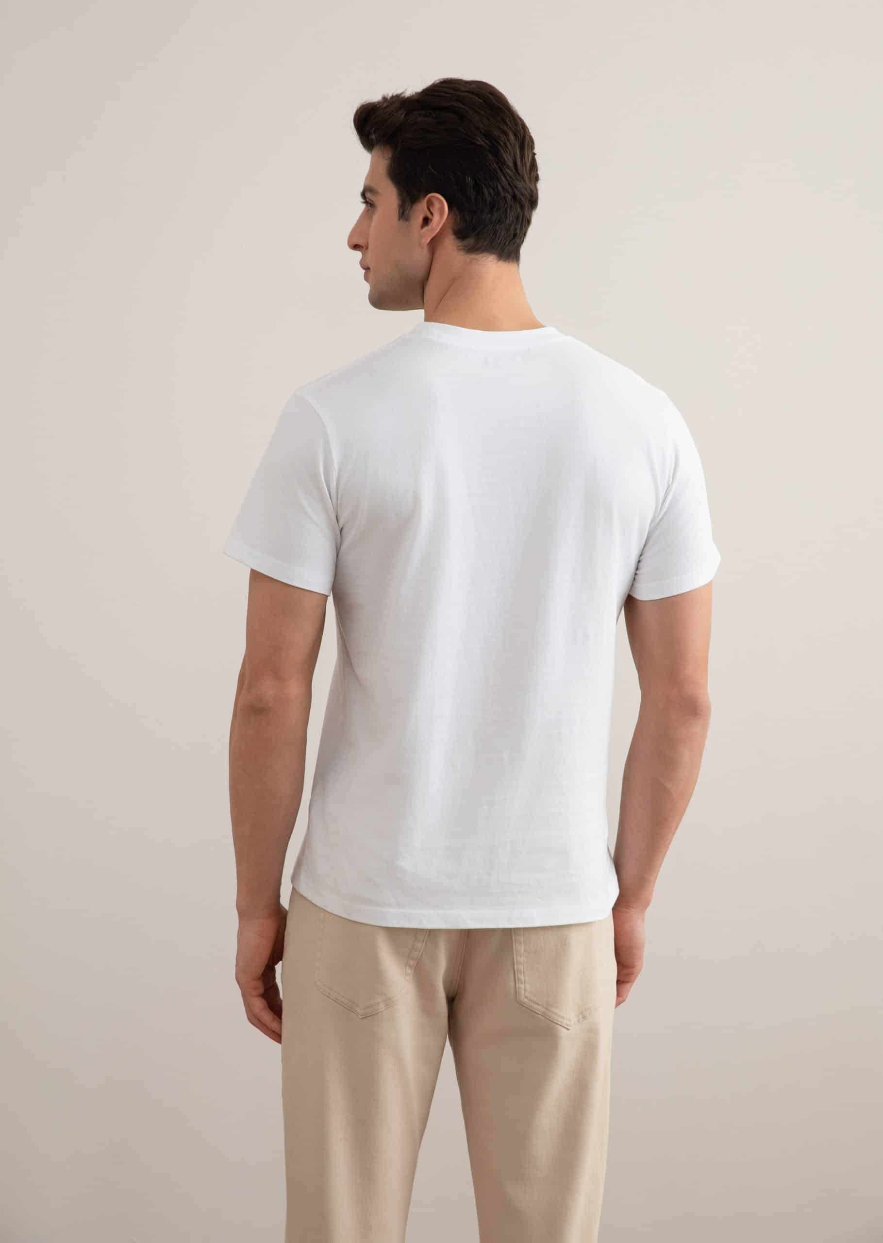 Camiseta blanca Slim fit cuello redondo