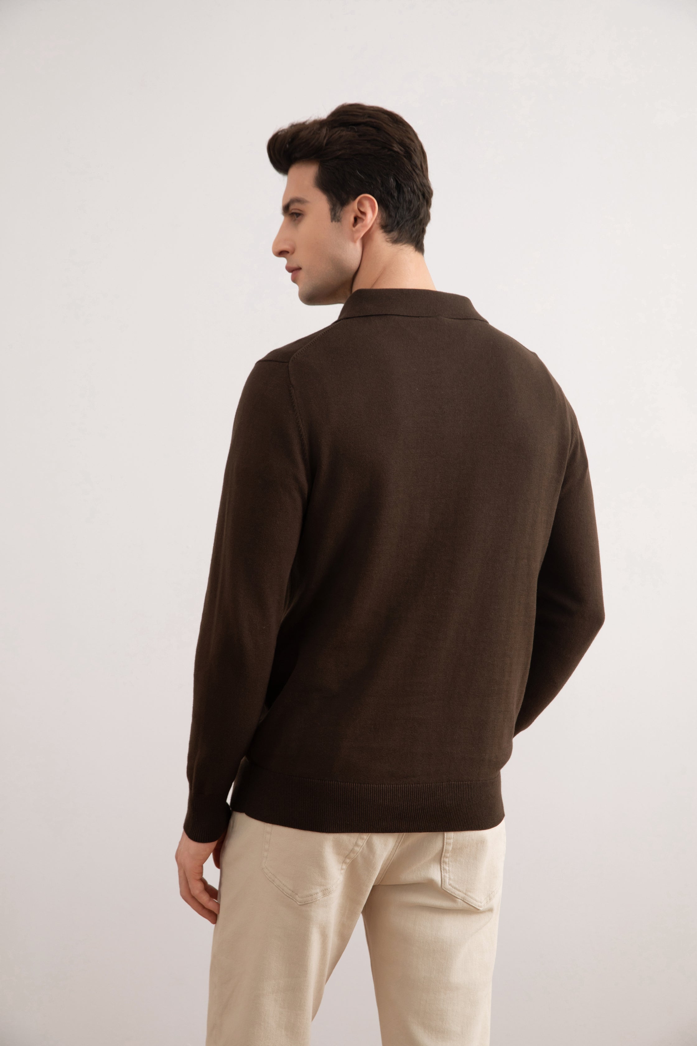 Polo clásico marrón