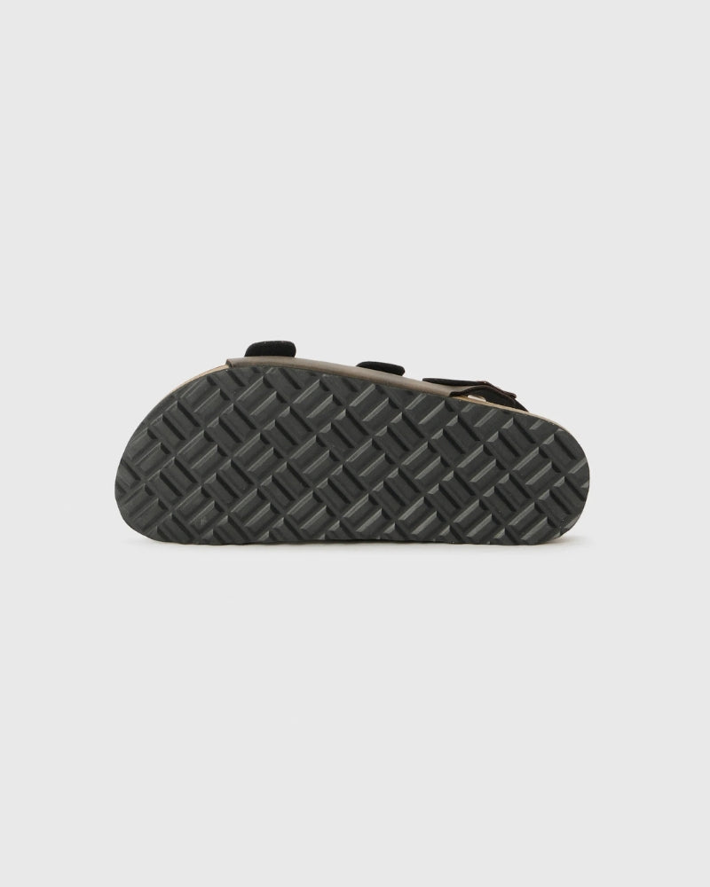 Sandalias de piel ajustables con tira trasera - Marrón