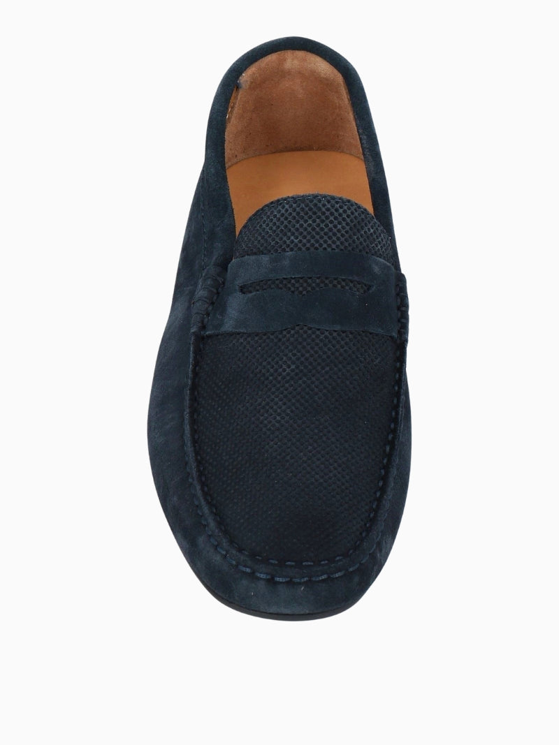 Mocasines de ante azul marino