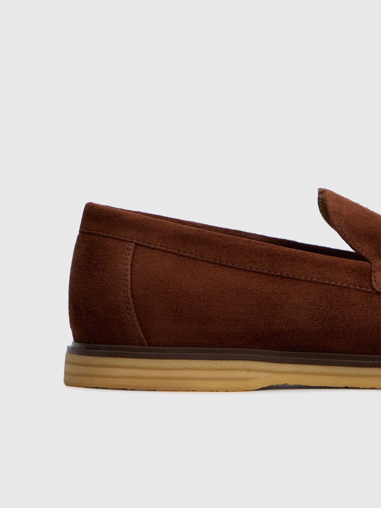 Mocasines de ante burdeos