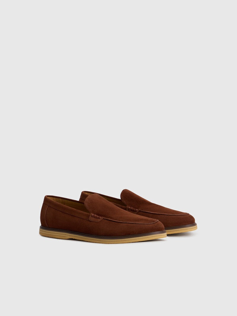 Mocasines de ante burdeos
