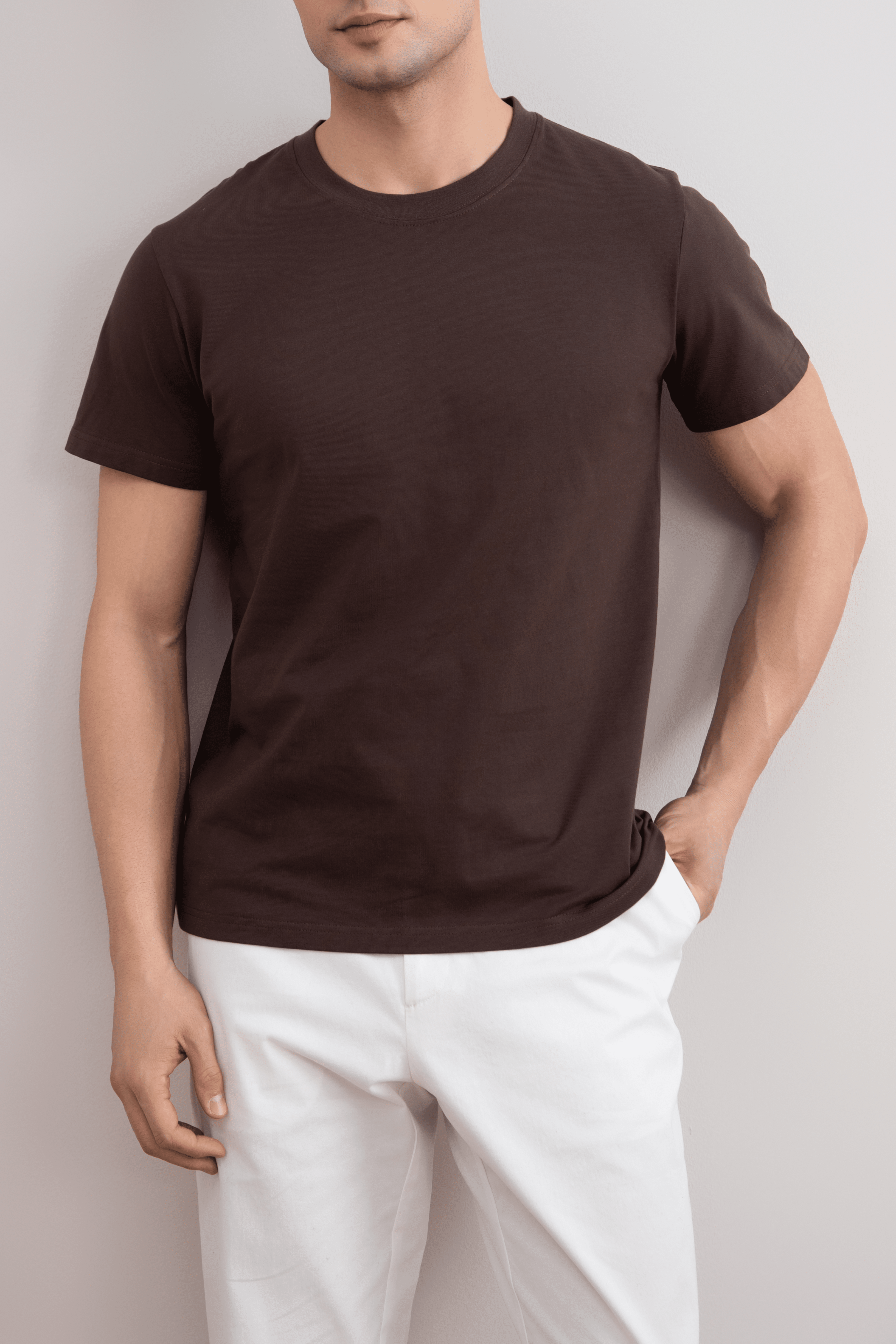 Camiseta Slim fit Crew-neck marrón