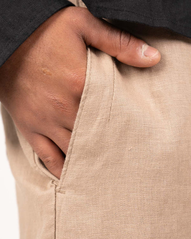 Pantalones anchos de lino