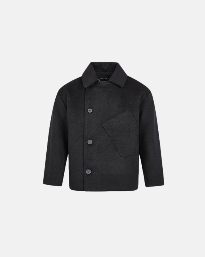 Chaqueta de lana con bolsillos asimétricos