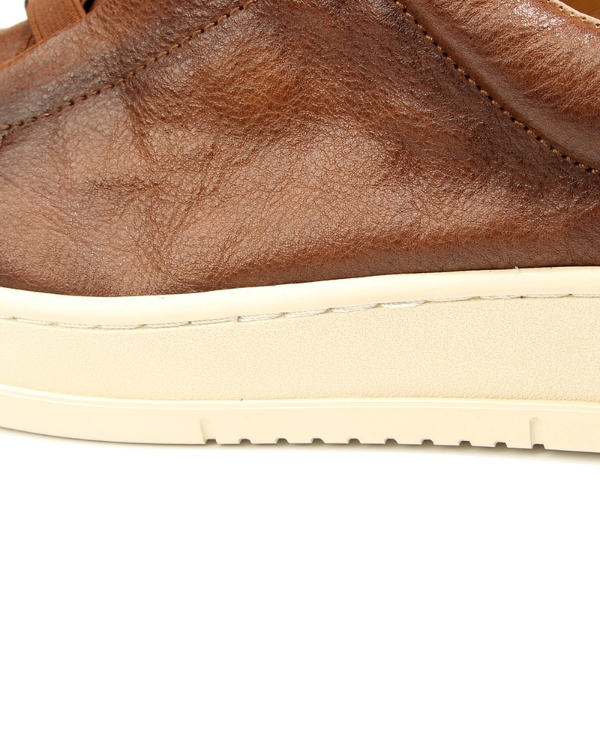 Zapatilla de piel sin cordones Chestnut Vintage