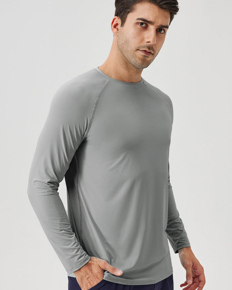Camiseta deportiva de manga larga Ice Silk Sun Protection - Ajuste transpirable