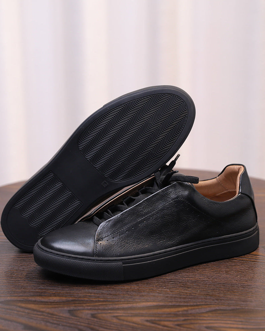Zapatillas bajas de piel Softey® - Negras