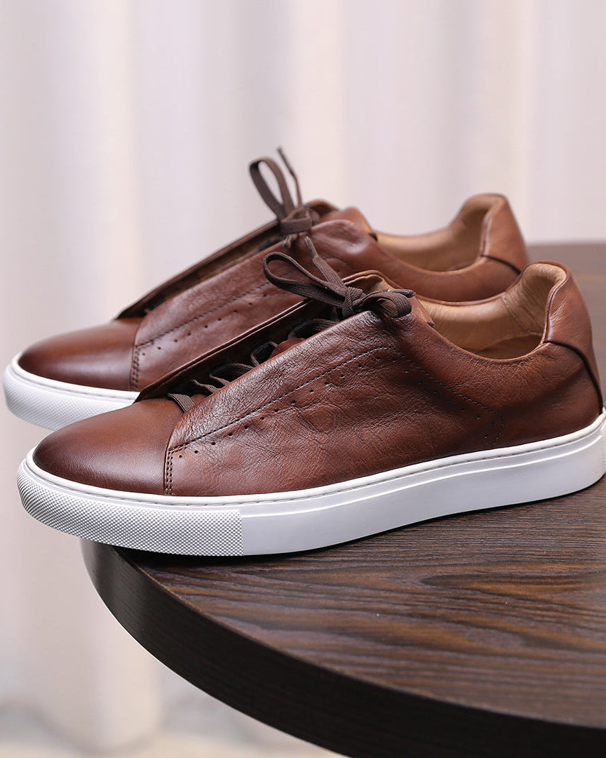 Zapatillas bajas de piel Softey® - Marrón