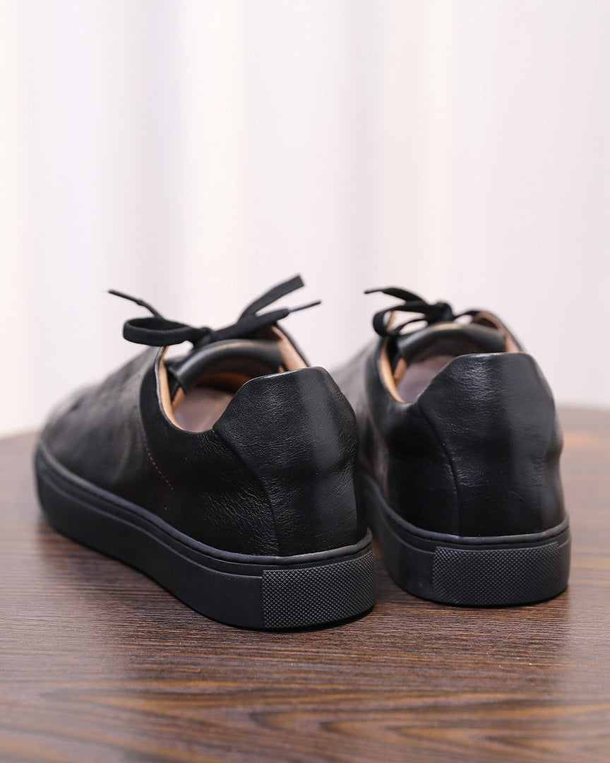 Zapatillas bajas de piel Softey® - Negras
