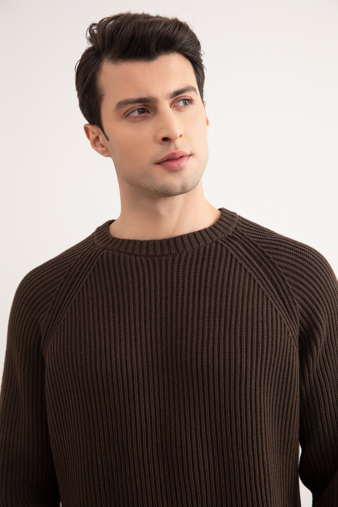 Ruskea Englanti Rib Crewneck