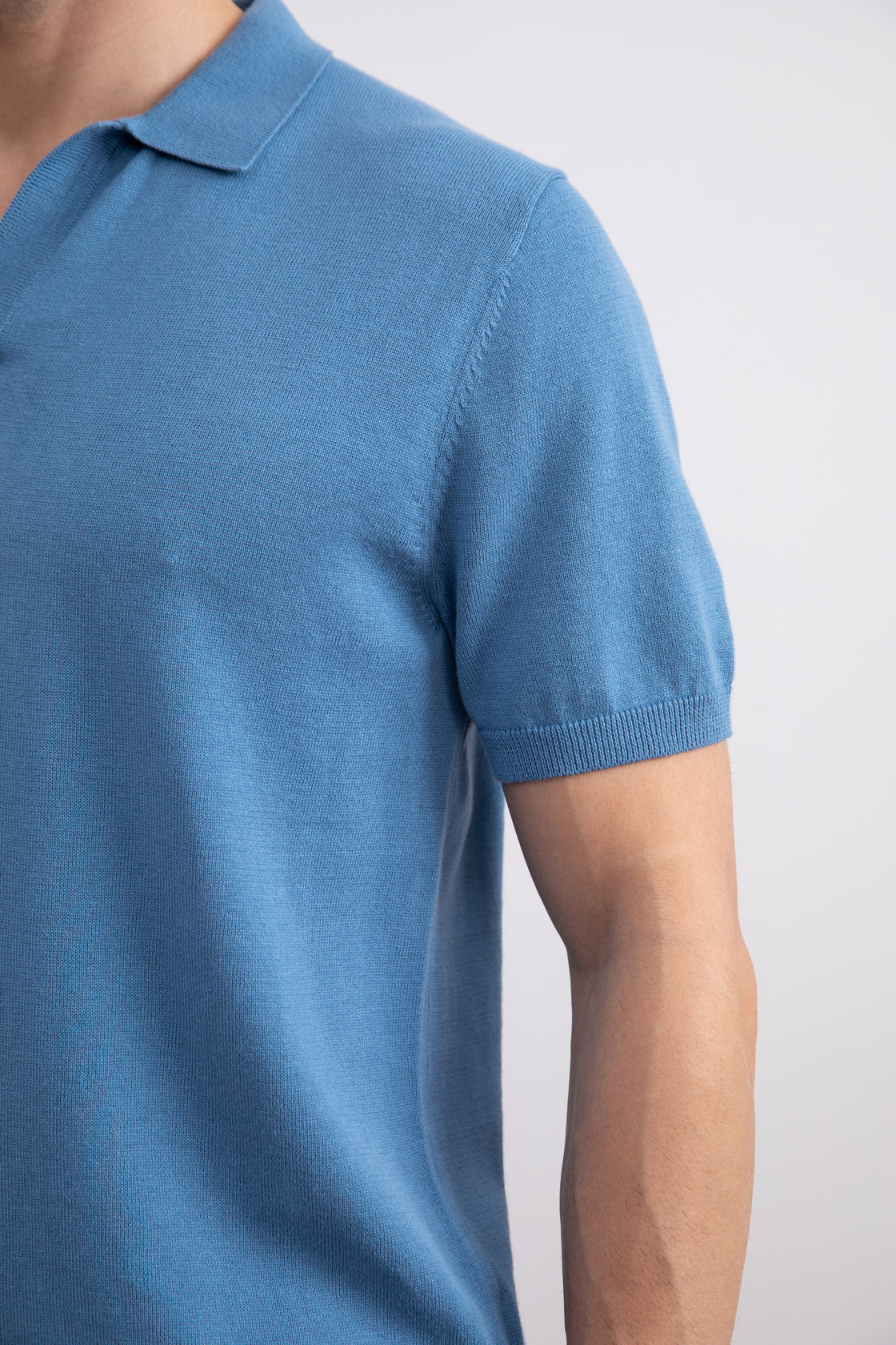 Dusty Blue Avoin Polo T-paita