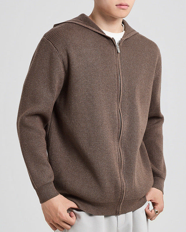 La veste Langston en maille à capuchon en cardigan